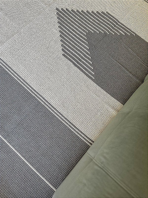 Tapete artesanal algodão clássico duplo cinza com cru 200 x 300 cm