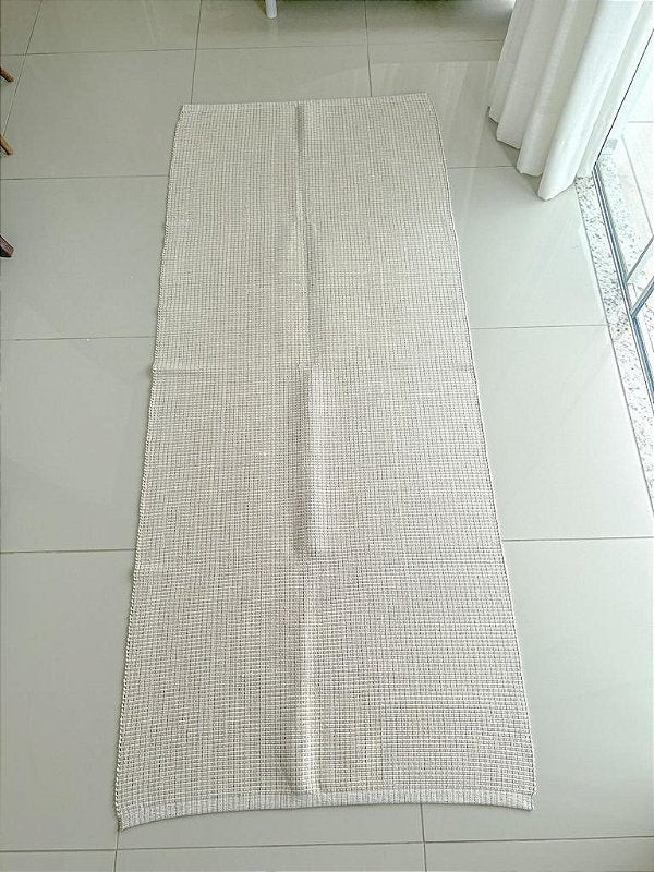 Tapete artesanal algodão multiuso Cappuccino 80 x 200 cm