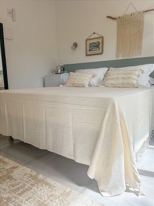 Colcha basic crua casal