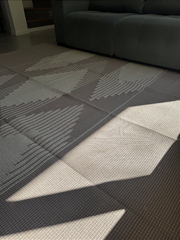 Tapete artesanal algodão maxi areia com cru 200 x 250 cm
