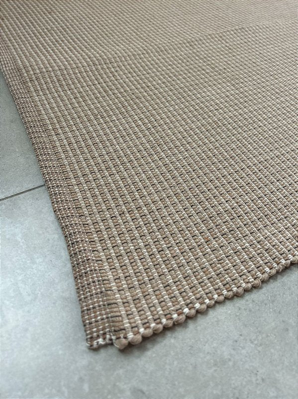 Tapete artesanal algodão maxi passadeira capuccino 80 x 300 cm