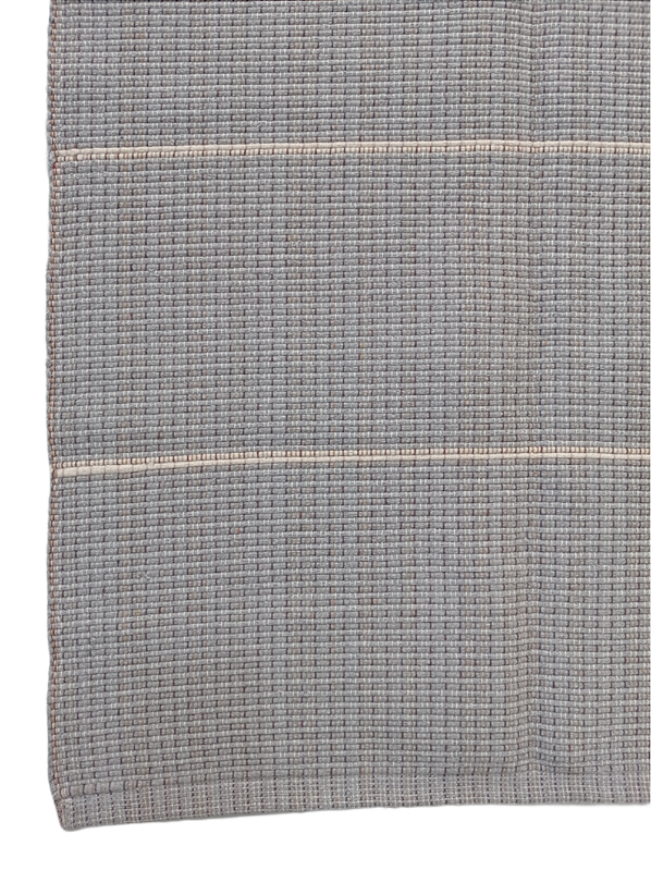 Tapete artesanal algodão slim cinza com cru 150 x 280 cm