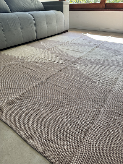 Tapete artesanal algodão maxi areia com cru 200 x 250 cm