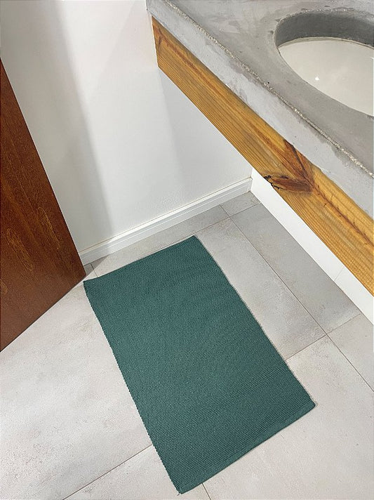 Tapetinho de linha liso musgo 50 x 80