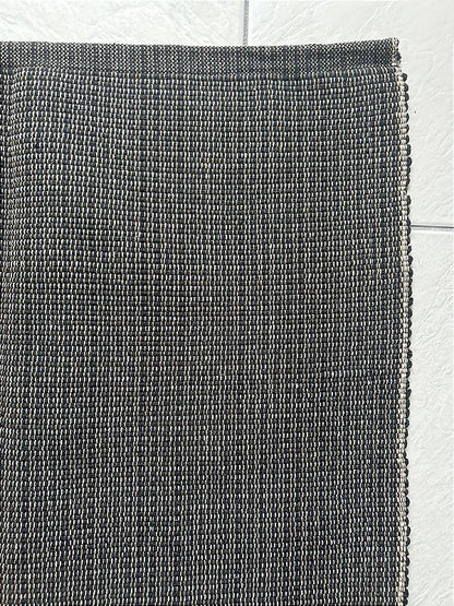 Tapete artesanal algodão quadrado preto liso 150 x 150 cm