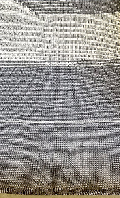 Tapete artesanal algodão clássico duplo cinza com cru 200 x 300 cm