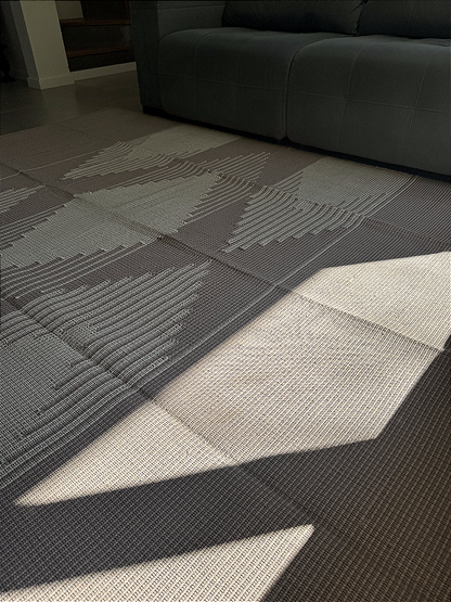 Tapete artesanal algodão maxi areia com cru 200 x 250 cm