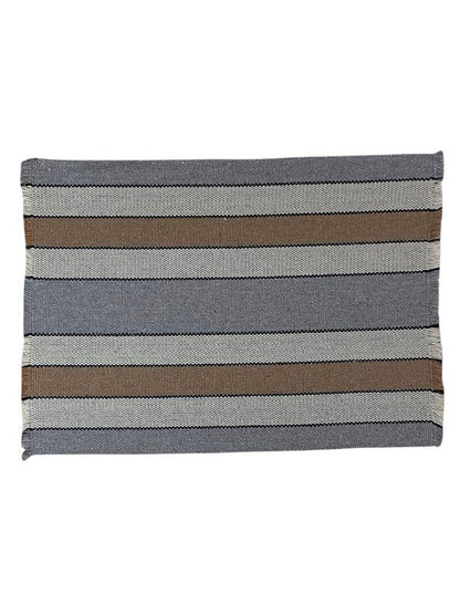 Conjunto Americano Artesanal cinza listras com 7 peças