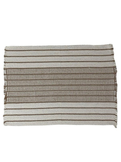 Conjunto Americano Artesanal cru e marrom com 7 peças