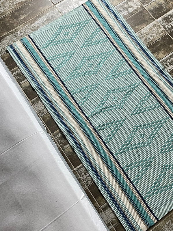 Tapete Curadoria Médio Tribo azul 77 x 140 cm
