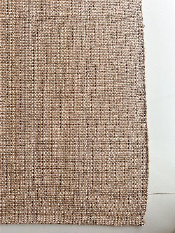 Tapete artesanal algodão multiuso caramelo liso 80 x 200 cm